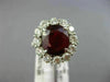 LARGE GIA 5.60CT DIAMOND & AAA RUBY PLATINUM 3D PRINCESS DIANA ENGAGEMENT RING