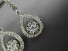 ESTATE .58CT DIAMOND 14K WHITE GOLD 3D FLOWER PEAR SHAPE HUGGIE HANGING EARRINGS