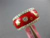 WIDE 1.38CT DIAMOND & RED ENAMEL 18K WHITE GOLD STAR & MOON ETERNITY ETOILE RING
