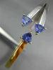 ESTATE 1.21CT TRILLION TANZANITE 18KT WHITE & YELLOW GOLD BANGLE BRACELET #15816