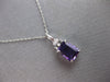 ESTATE 2.38CT DIAMOND & AAA AMETHYST 14KT WHITE GOLD EMERALD CUT & ROUND PENDANT