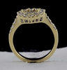 ESTATE .85CT DIAMOND 18KT YELLOW GOLD 3D ROUND & BAGUETTE HEART SHAPE LOVE RING