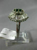 ESTATE LARGE 5.0CT DIAMOND & AAA EMERALD PLATINUM 3D CLASSIC HALO BALLERINA RING