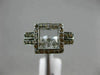 ESTATE .37CT WHITE & CHOCOLATE FANCY DIAMOND 14K WHITE GOLD SQUARE FLOATING RING