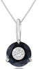 .67CT WHITE & BLACK DIAMOND 14KT WHITE GOLD 3D ETOILE SOLITAIRE FLOATING PENDANT