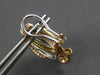 LARGE .90CT DIAMOND 14K TRI COLOR GOLD 3D MULTI LEAF CRISS CROSS EARRINGS #28268