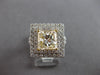 GIA EXTRA LARGE 2.72CT WHITE & FANCY YELLOW DIAMOND 18KT 2 TONE GOLD SQUARE RING