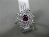 ESTATE LARGE 1.0CT DIAMOND & AAA RUBY 14K WHITE GOLD 3D FILIGREE ENGAGEMENT RING