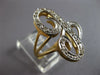 ESTATE LARGE .25CT DIAMOND 14KT WHITE & YELLOW GOLD J INITIAL DOUBLE PLATE RING