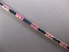WIDE 10.69CT AAA BLUE & PINK SAPPHIRE 18KT 2 TONE GOLD PRINCESS TENNIS BRACELET