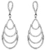 ESTATE .80CT DIAMOND 14K WHITE GOLD CLASSIC MULTI TEAR DROP FUN HANGING EARRINGS