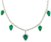 LARGE 13.51CT DIAMOND & AAA EMERALD 18KT 2 TONE GOLD TRAPEZOID & ROUND NECKLACE