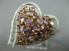 GIA EXTRA LARGE 4.42CT WHITE & PINK DIAMOND 18K ROSE GOLD DOUBLE HEART LOVE RING