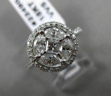 ESTATE LARGE 1.20CT MULTI SHAPE DIAMOND 18KT WHITE GOLD 3D HALO RING #22490