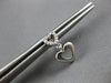 ESTATE .10CT DIAMOND 14KT WHITE GOLD CLASSIC DOUBLE HEART LOVE HANGING EARRINGS
