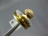 .62CT DIAMOND 18K TRI COLOR GOLD 3D DOUBLE ROW HEART DOME FLEXIBLE FLOATING RING
