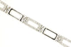 1.07CT DIAMOND 14KT WHITE GOLD 3D OPEN RECTANGULAR LINK ETERNITY UNISEX BRACELET
