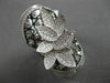 ANTIQUE MASSIVE 1.69CT DIAMOND 18KT BLACK & WHITE GOLD 3D FLORAL ETOILE RING