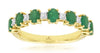 1.36CT DIAMOND & AAA EMERALD 14KT YELLOW GOLD 3D OVAL & ROUND SEMI ETERNITY RING
