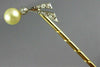 ANTIQUE .07CT OLD MINE DIAMOND & AAA PEARL 14K YELLOW GOLD BIRD LAPEL PIN #26535