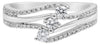 .33CT DIAMOND 14KT WHITE GOLD 3D PAST PRESENT FUTURE 3 STONE DIAGONAL LOVE RING
