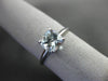 ESTATE .80CT AAA AQUAMARINE 14KT WHITE GOLD 3D SQUARE SOLITAIRE PROMISE RING