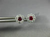 ESTATE .63CT DIAMOND & AAA RUBY 18KT WHITE GOLD 3D CLUSTER FLOWER STUD EARRINGS