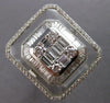 EXTRA LARGE 4.01CT DIAMOND & CRYSTAL 18K WHITE GOLD ROUND & BAGUETTE SQUARE RING