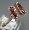 1.82CT DIAMOND & AAA GARNET 14KT ROSE GOLD 3D PEAR SHAPE CRISS CROSS LOVE RING