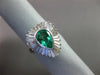 ANTIQUE LARGE 2.72CT DIAMOND & AAA COLOMBIAN EMERALD 18KT W GOLD BALLERINA RING