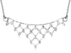 ESTATE .53CT DIAMOND 14KT WHITE GOLD 3D V SHAPE ETOILE MULTI ROW LOVE NECKLACE