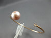 .06CT DIAMOND & AAA PINK SOUTH SEA PEARL 14KT ROSE GOLD FLEXIBLE BANGLE BRACELET
