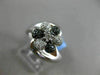 ESTATE WIDE .25CT WHITE & BLACK DIAMOND 14KT WHITE GOLD FLOWER CRISS CROSS RING