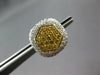 LARGE 1.74CT WHITE & CANARY DIAMOND 18KT YELLOW GOLD 3D HEXAGON CLIP ON EARRINGS