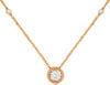 .25CT DIAMOND 14KT ROSE GOLD CLASSIC ROUND BEZEL BY THE YARD SOLITAIRE NECKLACE