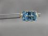 ESTATE 2CTW SQUARE BLUE TOPAZ YELLOW GOLD SQUARE FLOWER RING #20326