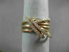 ESTATE WIDE .38CT DIAMOND 14KT ROSE GOLD 3D CLASSIC MULTI ROW CRISS CROSS RING