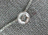 ESTATE .73CT DIAMOND 14KT WHITE GOLD ROUND CLASSIC SOLITAIRE BEZEL PENDANT #1593