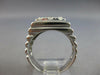 ESTATE LARGE .63CT DIAMOND 14KT WHITE GOLD 3D SQUARE CLASSIC MENS RING #27704