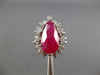 ESTATE LARGE 4.23CT DIAMOND & AAA RUBY 14K WHITE GOLD PEAR SHAPE ENGAGEMENT RING