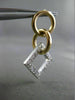 ESTATE .46CT DIAMOND 14K WHITE & YELLOW GOLD 3D CIRCLE & SQUARE HANGING EARRINGS