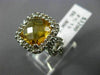 ESTATE 11.0CT DIAMOND & AAA CITRINE 18KT WHITE GOLD SOLITAIRE FILIGREE RING #857