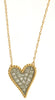 .21CT DIAMOND 14KT 2 TONE GOLD 3D ROUND PAVE HEART SHAPE FILIGREE LOVE NECKLACE