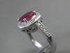 ESTATE 2.30CT DIAMOND & AAA RUBY 14KT WHITE GOLD OVAL HALO ENGAGEMENT RING 19115