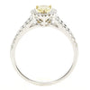 1.0CT WHITE & FANCY YELLOW DIAMOND 18K 2 TONE GOLD 3D PEAR SHAPE ENGAGEMENT RING