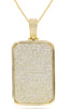 LARGE 6.64CT DIAMOND 14KT YELLOW GOLD 3D MULTI ROW RECTANGULAR FLOATING PENDANT