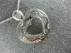 ANTIQUE 2.20CT DIAMOND 18KT WHITE GOLD 3D CLASSIC OPEN HEART PAVE PENDANT #1082