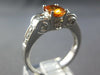 ESTATE 1.76CT DIAMOND & AAA ORANGE SAPPHIRE 14KT WHITE GOLD OVAL ENGAGEMENT RING