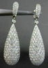 ANTIQUE 5.57CT DIAMOND 18KT WHITE GOLD 3 DIMENSIONAL FILIGREE HANGING EARRINGS