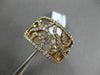 ESTATE LARGE & WIDE .97CT ROUND DIAMOND 18KT ROSE GOLD 3D OPEN FILIGREE FUN RING